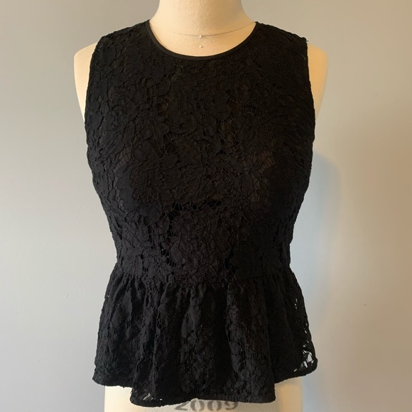 J. Crew Tops - JCrew sleeveless lace top in black